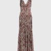 Diane Von Furstenberg Scarlette Zebra-print Satin Maxi Dress -Gani Clothing Shop 104347