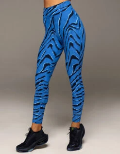 Michi Verve Tiger Print Legging-Royal Blue