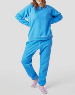 Morgan Lane Rowan Crewneck Sweatshirt-Capri Blue -Gani Clothing Shop 1079358