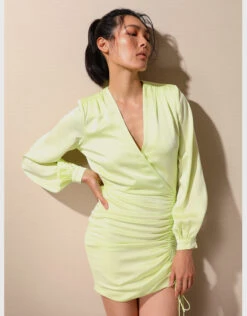 Jonathan Simkhai Justine V-neck Satin Mini Dress -Gani Clothing Shop 119801