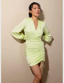 Jonathan Simkhai Justine V-neck Satin Mini Dress -Gani Clothing Shop 119802