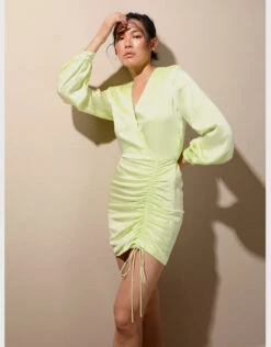 Jonathan Simkhai Justine V-neck Satin Mini Dress -Gani Clothing Shop 119803