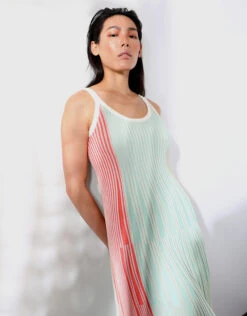 Kenzo Striped Ribbed-knit Midi Dress -Gani Clothing Shop 119808