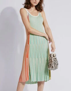 Kenzo Striped Ribbed-knit Midi Dress -Gani Clothing Shop 129968