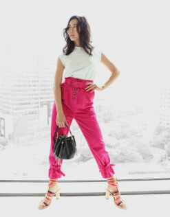 SELF PORTRAIT Self-Portrait Peg Canvas Tapered Pants -Gani Clothing Shop 130045