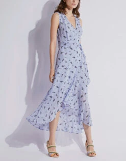 Ganni Floral Printed Georgette Wrapped Midi Dress 12 Ganni Floral Printed Georgette Wrapped Midi Dress -Gani Clothing Shop 136104