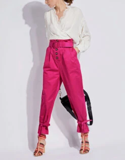 SELF PORTRAIT Self-Portrait Peg Canvas Tapered Pants -Gani Clothing Shop 136167