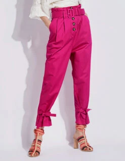 SELF PORTRAIT Self-Portrait Peg Canvas Tapered Pants -Gani Clothing Shop 136168