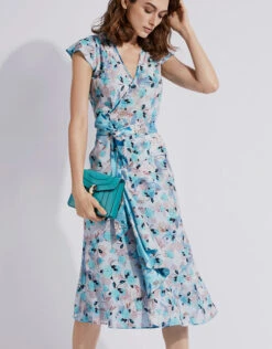 Diane Von Furstenberg Gwendolyn Reversible Satin Midi Wrap Dress -Gani Clothing Shop 136957