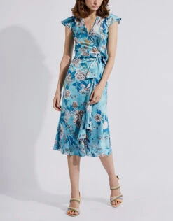 Diane Von Furstenberg Gwendolyn Reversible Satin Midi Wrap Dress -Gani Clothing Shop 136959