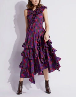 Ulla Johnson Imogen Printed Ruffled Maxi Dress -Gani Clothing Shop 137035