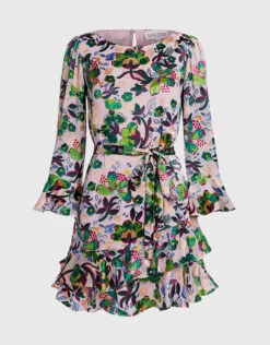 Saloni Marissa Mini-C Floral Ruffle Mini Dress