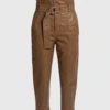 Marissa Webb Lamb Leather Anniston Belted High-rise Cropped Pants -Gani Clothing Shop 161861