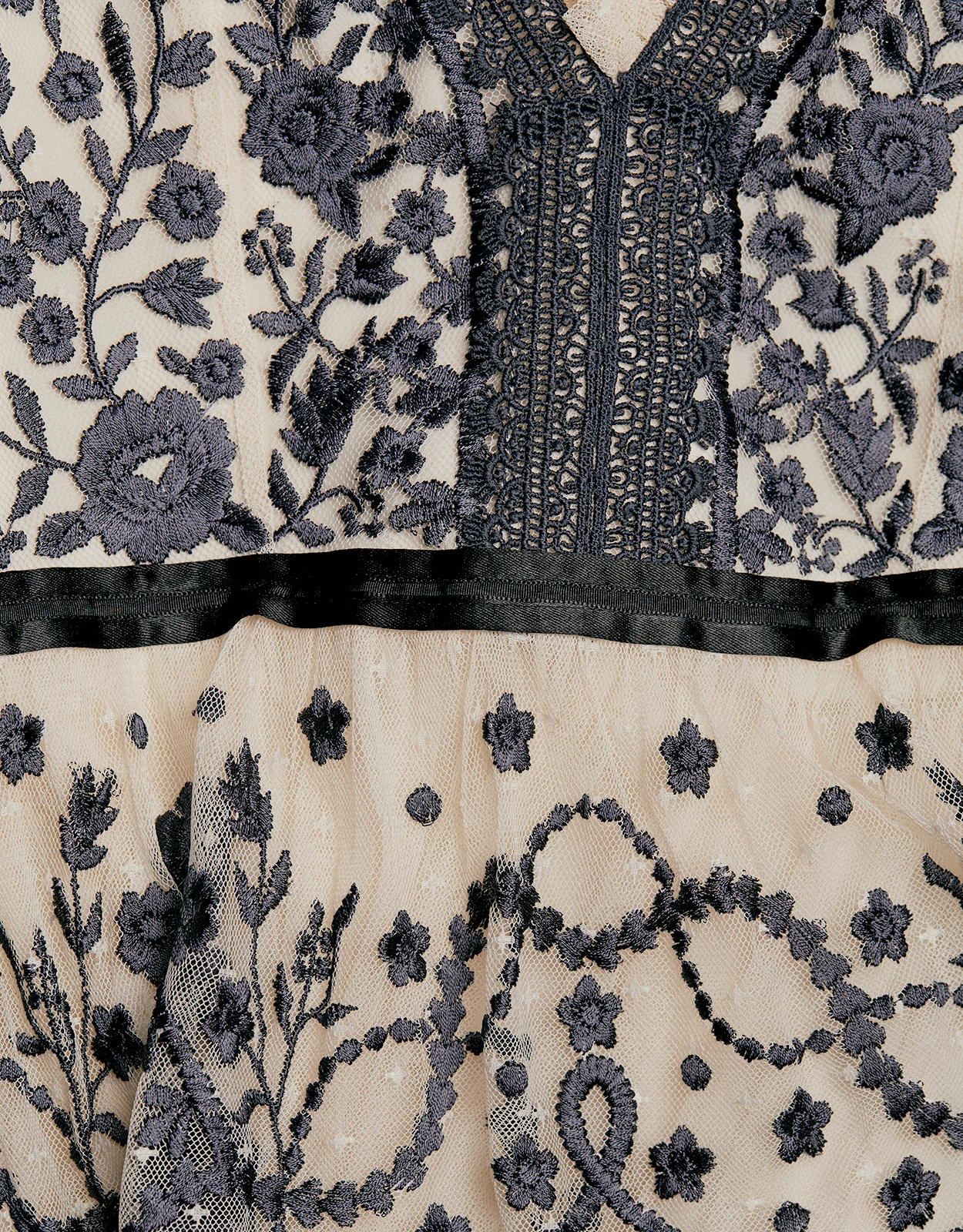 Needle & Thread Midsummer V-neck Floral Lace Knee Length Dress 4 Needle & Thread Midsummer V-neck Floral Lace Knee Length Dress - Image 2