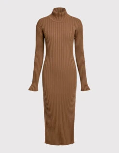 Kenzo Turtleneck Ribbed Maxi Dress