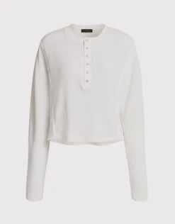 The Range Start Waffle Knit Seamed Henley Top