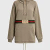 Gucci Web With Vintage Gucci Logo Cotton Hoodie -Gani Clothing Shop 2524189