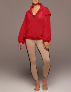 Michi Stratosphere Half Zip Top Jacket-Fire Red
