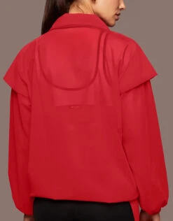 Michi Stratosphere Half Zip Top Jacket-Fire Red -Gani Clothing Shop 2532373