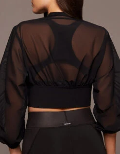 Michi Maverick Long Sleeve Cropped Top-Black -Gani Clothing Shop 2550033