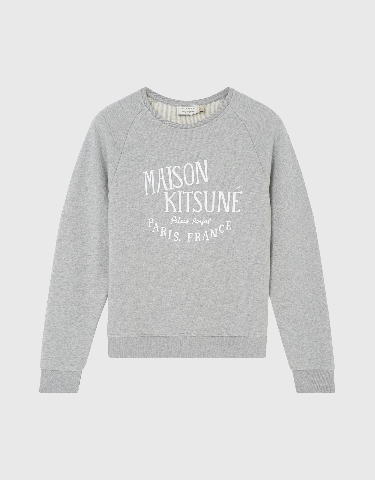 Maison Kitsuné Palais Royal Vintage Sweatshirt-Grey Melange 3 Maison Kitsuné Palais Royal Vintage Sweatshirt-Grey Melange