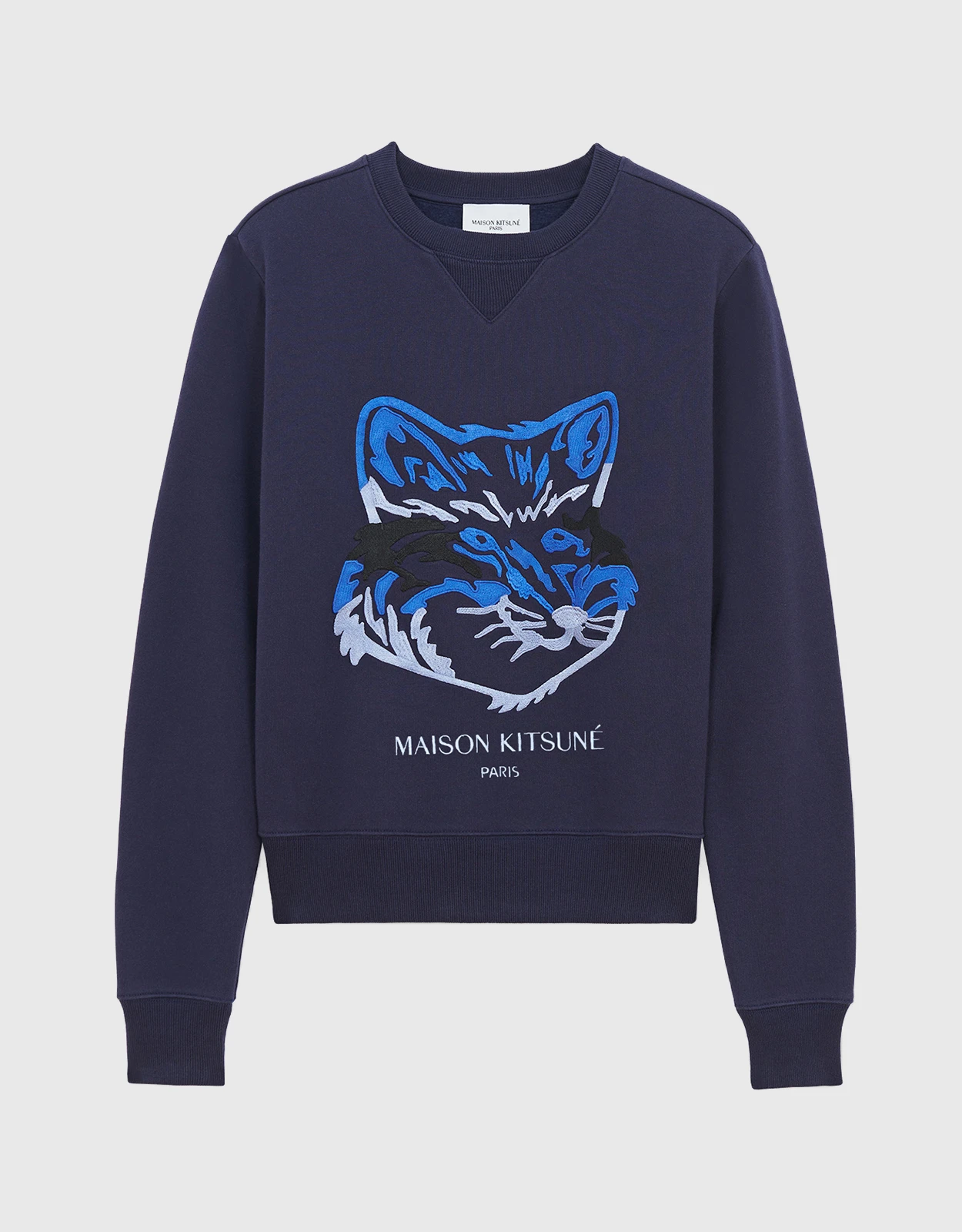 Maison Kitsuné Big Fox Embroidery Regular Sweatshirt-Blue Navy 3 Maison Kitsuné Big Fox Embroidery Regular Sweatshirt-Blue Navy