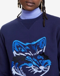 Maison Kitsuné Big Fox Embroidery Regular Sweatshirt-Blue Navy 9 Maison Kitsuné Big Fox Embroidery Regular Sweatshirt-Blue Navy -Gani Clothing Shop 2577968