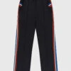 Être Cécile Classic Rib Stripe Retro Track Pants-Classic Black