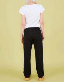 Être Cécile Classic Rib Stripe Retro Track Pants-Classic Black -Gani Clothing Shop 2631528