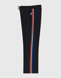 Être Cécile Classic Rib Stripe Retro Track Pants-Classic Black -Gani Clothing Shop 2631530