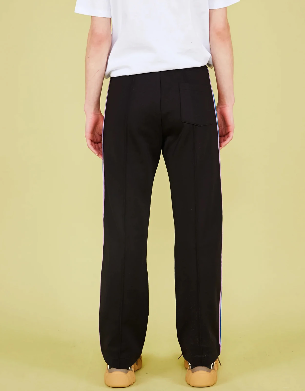 Être Cécile Rainbow Rib Stripe Retro Track Pants-Rainbow Black 4 Être Cécile Rainbow Rib Stripe Retro Track Pants-Rainbow Black - Image 2