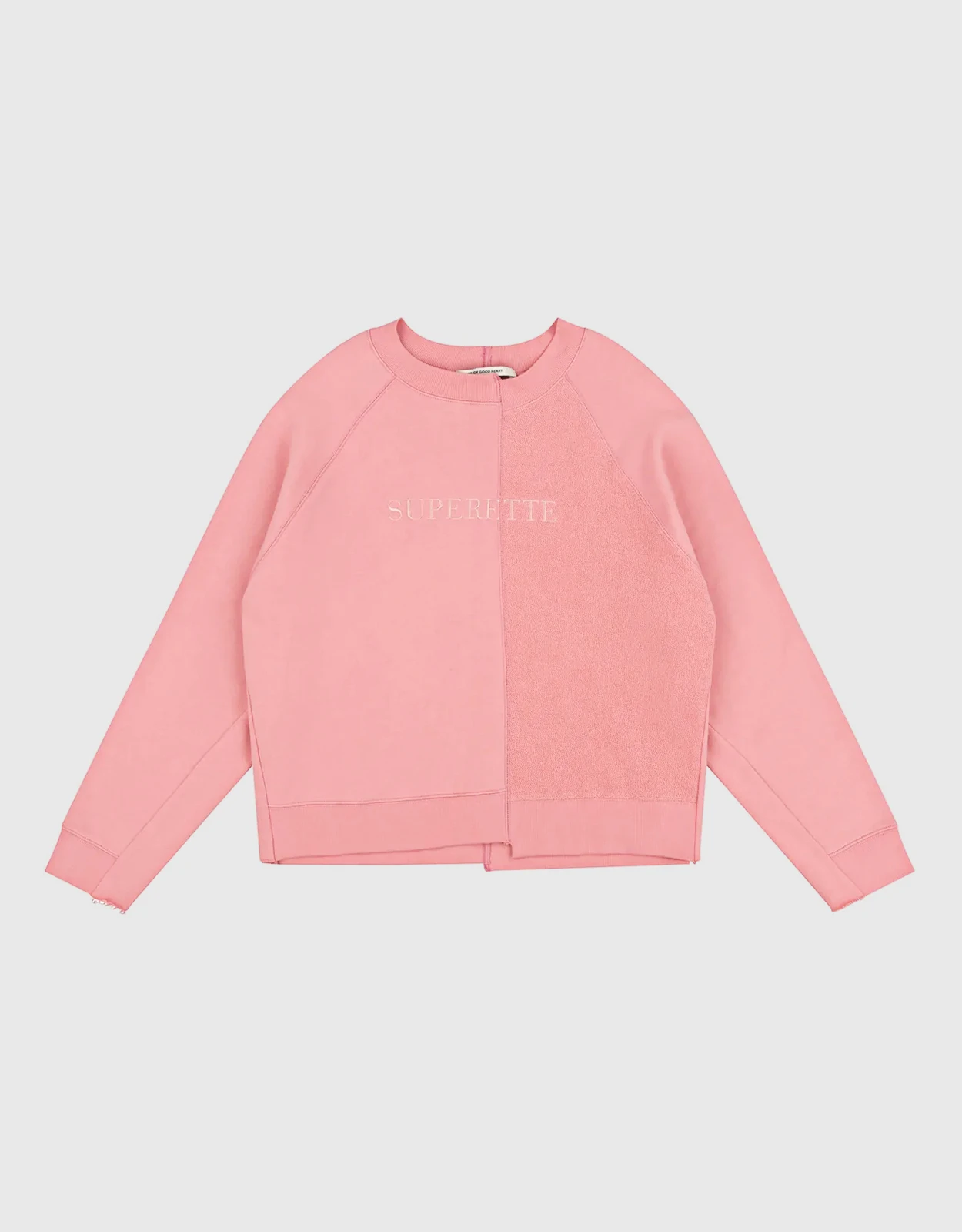 Être Cécile Superette Cropped Deconstructed Sweatshirt-Pink Icing 3 Être Cécile Superette Cropped Deconstructed Sweatshirt-Pink Icing