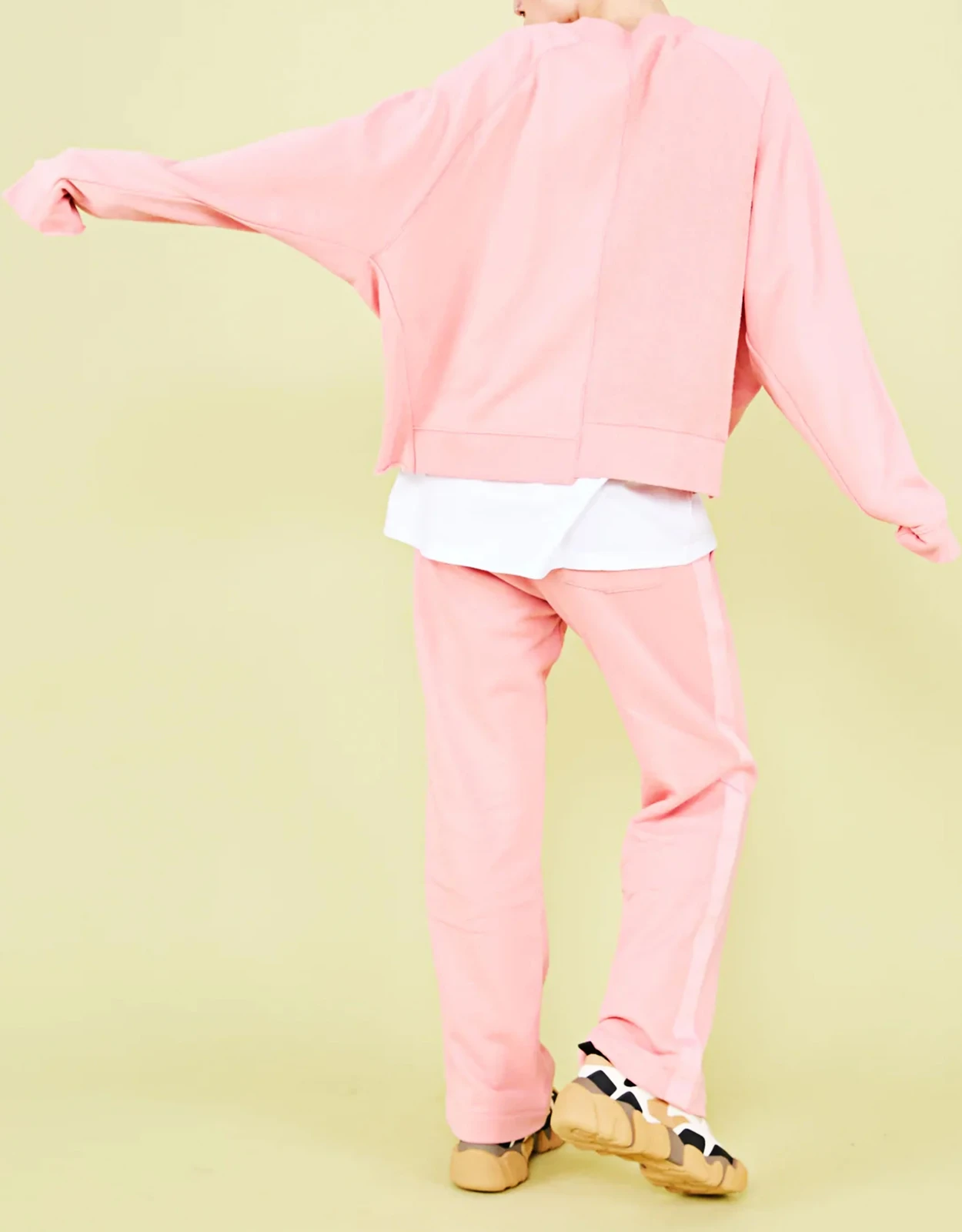 Être Cécile Superette Cropped Deconstructed Sweatshirt-Pink Icing 5 Être Cécile Superette Cropped Deconstructed Sweatshirt-Pink Icing - Image 3