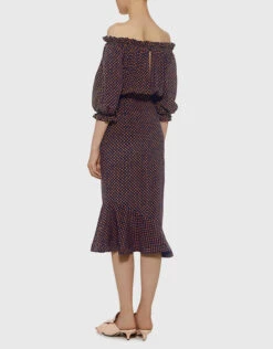 Saloni Grace Off Shoulder Polka-dots Ruffled Midi Dress 11 Saloni Grace Off Shoulder Polka-dots Ruffled Midi Dress -Gani Clothing Shop 26379