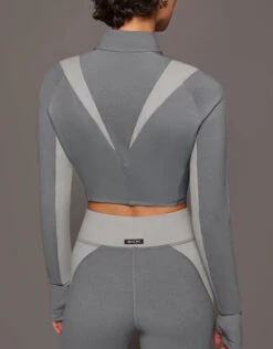 Michi Nordic W.Compress Long Sleeve Crop Top-Moonstone/Granite Grey -Gani Clothing Shop 2689550