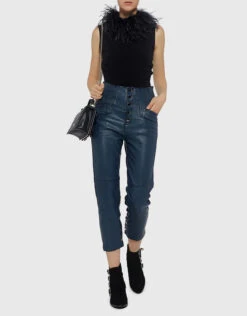 Marissa Webb Leather Makayla High-rise Cropped Pants -Gani Clothing Shop 26951