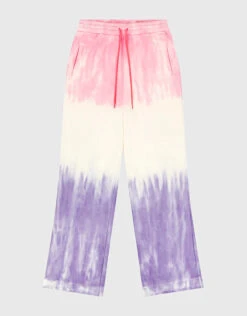 Être Cécile Tie Dye Wide Leg Track Pants-Lavender Tie Dye