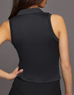 Michi Ace Sleeveless Polo Shirt-Black -Gani Clothing Shop 2751455