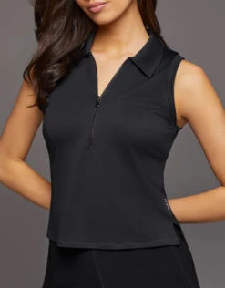 Michi Ace Sleeveless Polo Shirt-Black -Gani Clothing Shop 2751458