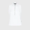 Michi Ace Sleeveless Polo Shirt-White -Gani Clothing Shop 2751465