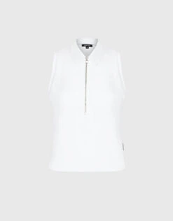 Michi Ace Sleeveless Polo Shirt-White