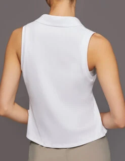 Michi Ace Sleeveless Polo Shirt-White -Gani Clothing Shop 2751470