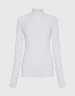 Rachel Comey Recall Crepe Rib Semi-sheer High Neck Knit Top