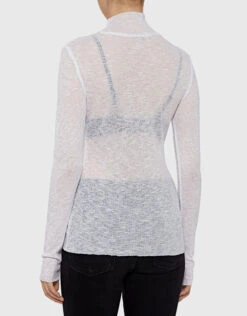 Rachel Comey Recall Crepe Rib Semi-sheer High Neck Knit Top -Gani Clothing Shop 27734