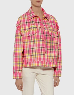 MSGM Tartan Denim Jacket -Gani Clothing Shop 31125