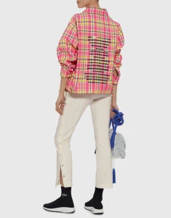 MSGM Tartan Denim Jacket -Gani Clothing Shop 31127