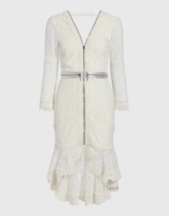 Alexis Parissa V Neck Open Back Lace Ruffled Mini Dress -Gani Clothing Shop 31343