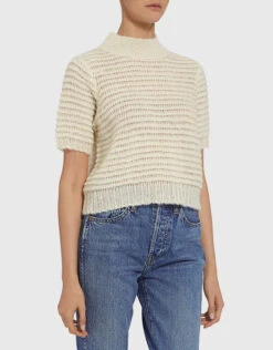 Rachel Comey Alpaca-blend Short Sleeve Cropped Sweater -Gani Clothing Shop 31767