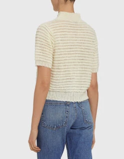 Rachel Comey Alpaca-blend Short Sleeve Cropped Sweater -Gani Clothing Shop 31768