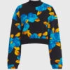 MSGM Floral Neoprene Cropped Sweatshirt -Gani Clothing Shop 32577
